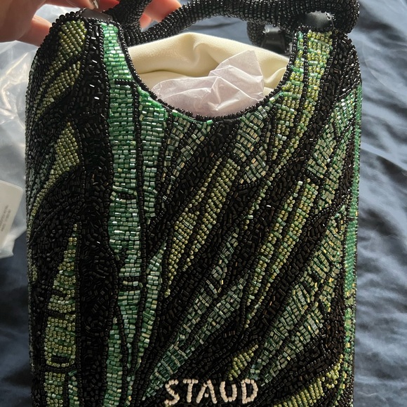 NWT Staud Cote Beaded Bag Green Palm - Picture 5 of 8